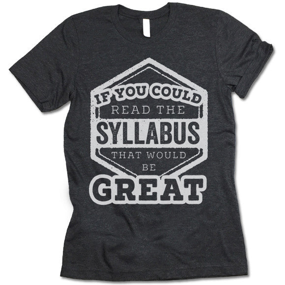 If You Could Read The Syllabus That Would Be Great Shirt