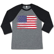 American Flag Unisex Baseball Tee