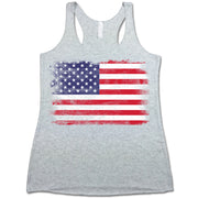 American Flag Tri-Blend Racerback Tank Top
