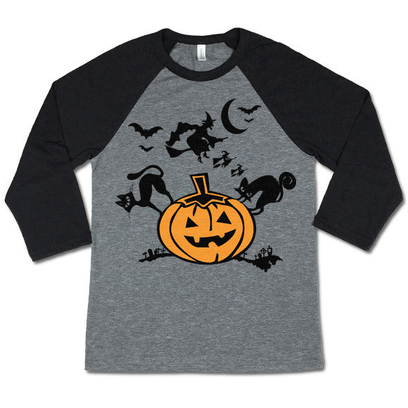 Halloween Pumpkin Baseball T-shirt