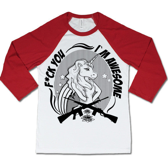 Offensive Unicorn Baseball T-shirt