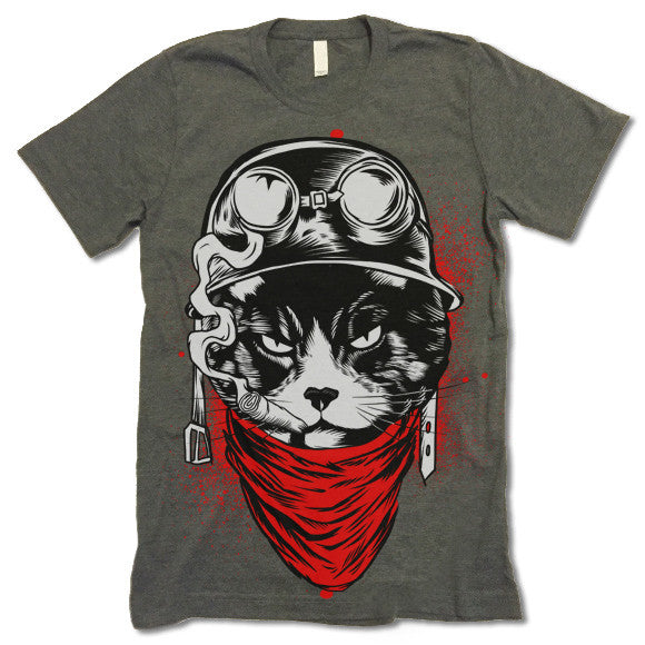 Badass Helmet Cat Warrior T-Shirt