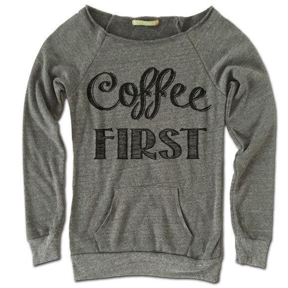 Coffee First Off Shoulder Sweater