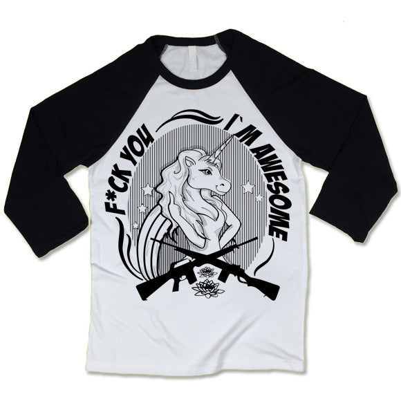Offensive Unicorn Baseball T-shirt