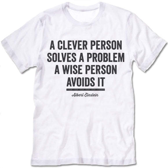 A Clever Person Solves A Problem A Wise Person Avoids It shirts